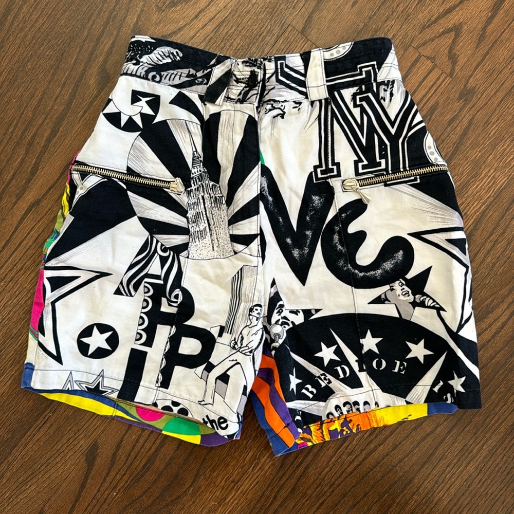 Versace Couture | Vintage 1990s | New York City Graffiti Bermuda Shorts